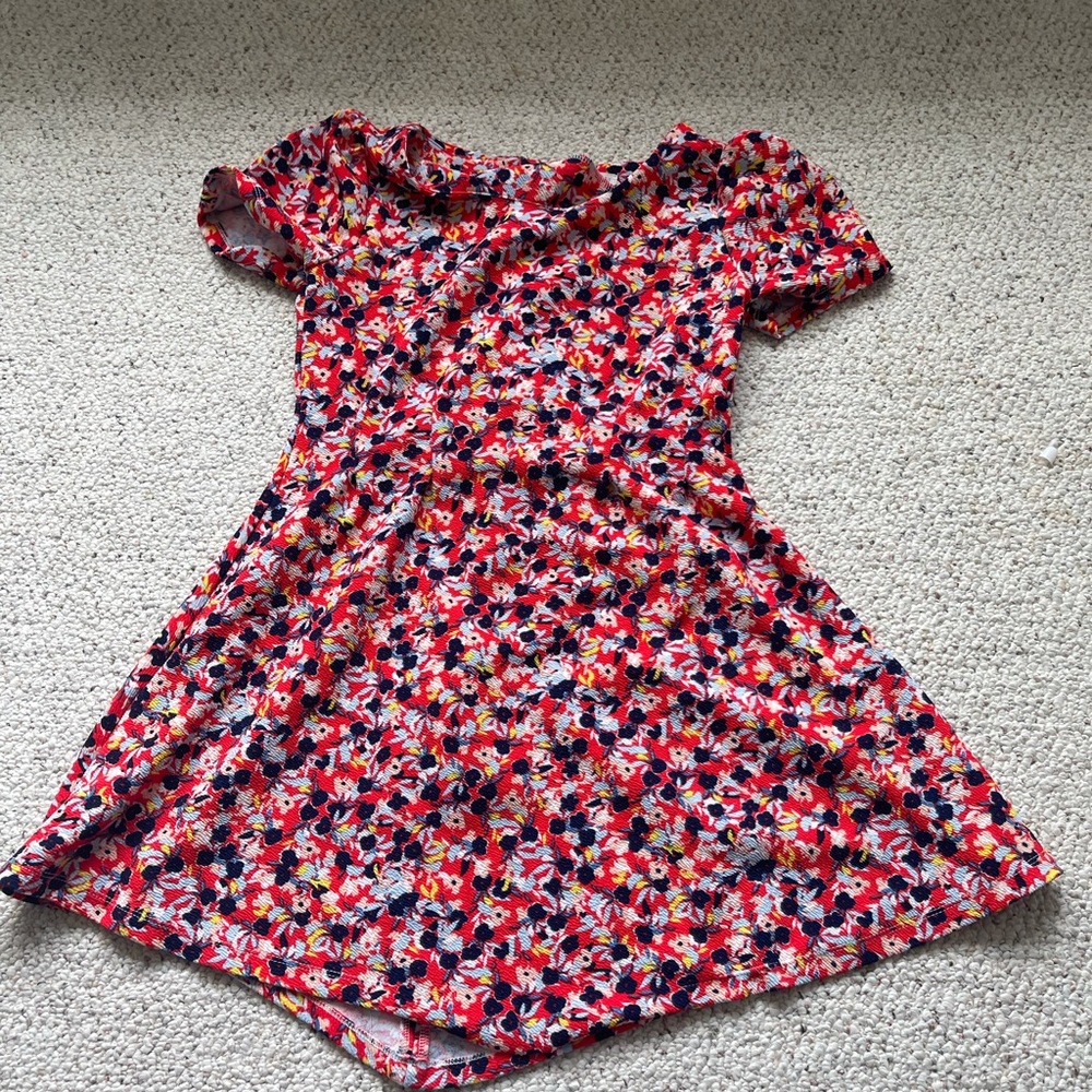 copper key floral dress
